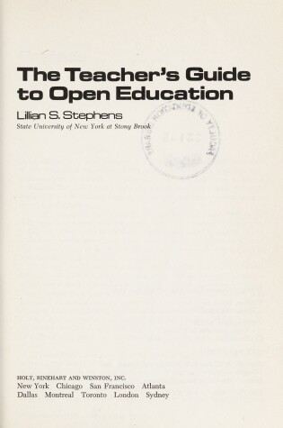 Cover of The Teacher's Guide to Open Education