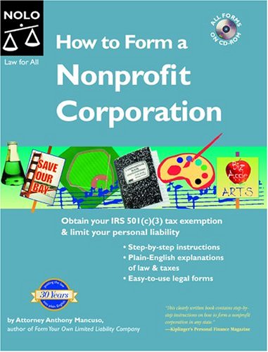 Book cover for How to Form a Nonprofit Corporation, 6th