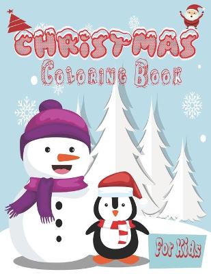 Book cover for Christmas coloring book for kids