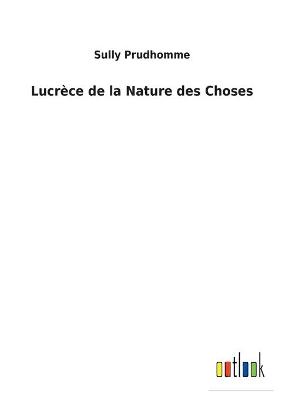 Book cover for Lucrèce de la Nature des Choses