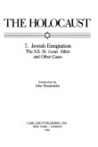 Cover of Jewish Emigration