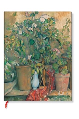 Cover of Cezanne’s Terracotta Pots and Flowers Mini Unlined Hardback Journal (Elastic Band Closure)