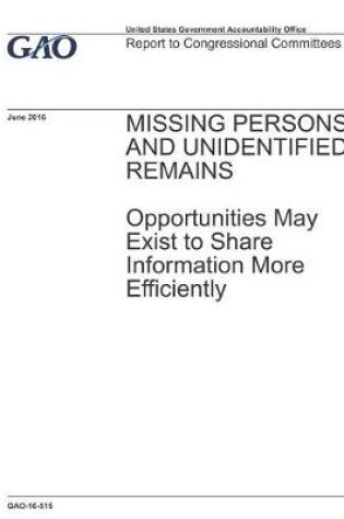 Cover of Missing Persons and Unidentified Remains