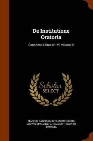 Cover of de Institutione Oratoria