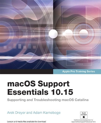 Book cover for macOS Support Essentials 10.15 - Apple Pro Training Series