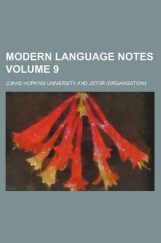 Cover of Modern Language Notes Volume 9