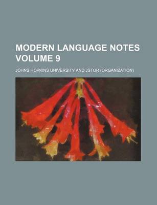 Book cover for Modern Language Notes Volume 9