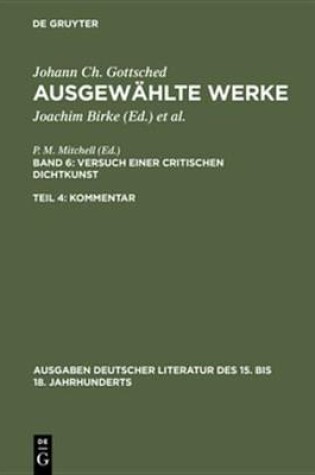 Cover of Versuch Einer Critischen Dichtkunst. Kommentar