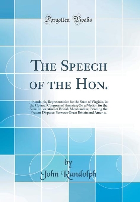 Book cover for The Speech of the Hon.