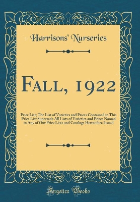 Book cover for Fall, 1922