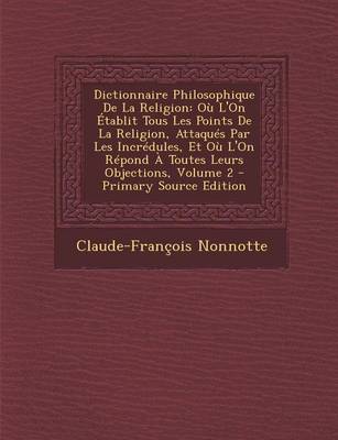 Book cover for Dictionnaire Philosophique de La Religion