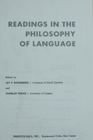 Cover of Readings in the Philosophy of Language