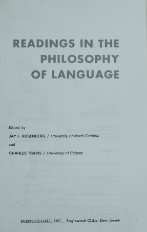 Book cover for Readings in the Philosophy of Language