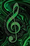 Book cover for Music Songwriting Journal - Blank Sheet Music - Manuscript Paper for Songwriters and Musicians - Liquid Marble Series Green and Black