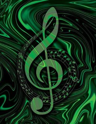 Book cover for Music Songwriting Journal - Blank Sheet Music - Manuscript Paper for Songwriters and Musicians - Liquid Marble Series Green and Black