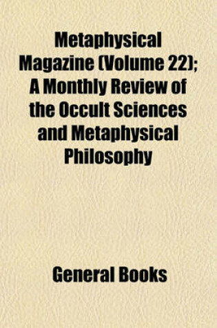 Cover of The Metaphysical Magazine Volume 22