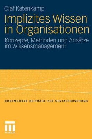 Cover of Implizites Wissen in Organisationen
