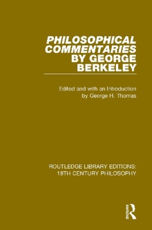 Cover of Philosophical Commentaries by George Berkeley