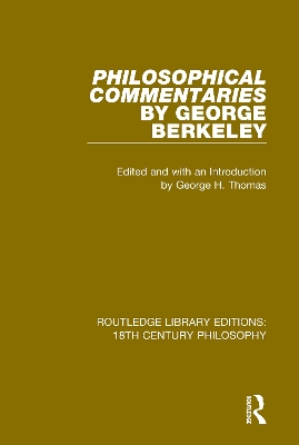 Book cover for Philosophical Commentaries by George Berkeley