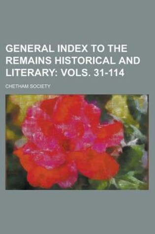 Cover of General Index to the Remains Historical and Literary