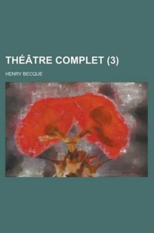 Cover of Theatre Complet (3 )