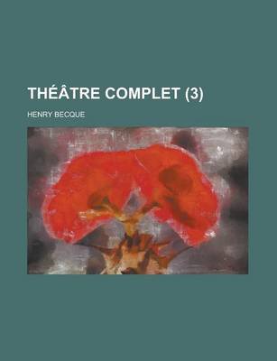 Book cover for Theatre Complet (3 )