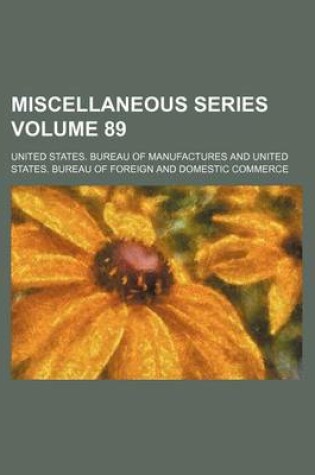 Cover of Miscellaneous Series Volume 89