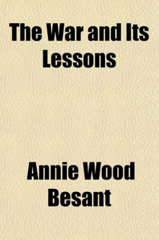 Cover of The War and Its Lessons