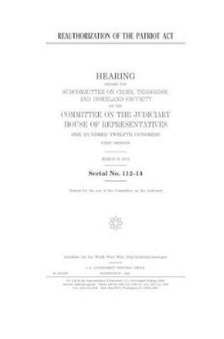 Cover of Reauthorization of the PATRIOT Act
