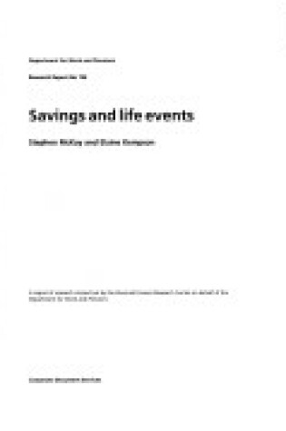 Cover of DWP Research Report 194 - Savings and Life Events