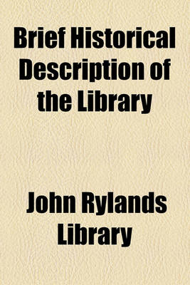 Book cover for Brief Historical Description of the Library