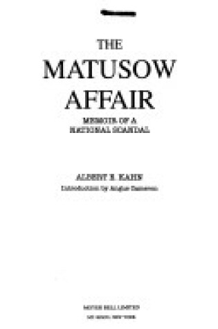 Cover of Matusow Affair O/P