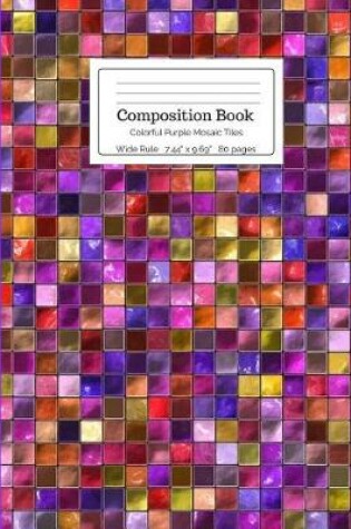 Cover of Composition Book Colorful Purple Mosaic Tiles Wide Rule