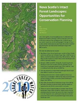 Book cover for Nova Scotia's Intact Forest Landscapes: Opportunities for Conservation Planning