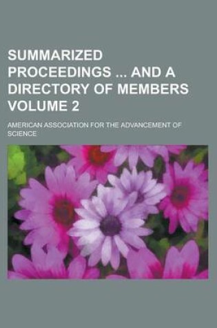 Cover of Summarized Proceedings and a Directory of Members Volume 2