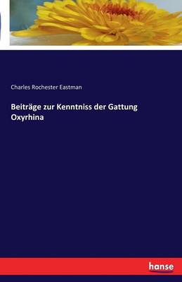 Book cover for Beitrage zur Kenntniss der Gattung Oxyrhina