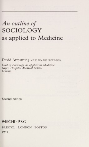 Book cover for An Outline of Sociology as Applied to Medicine