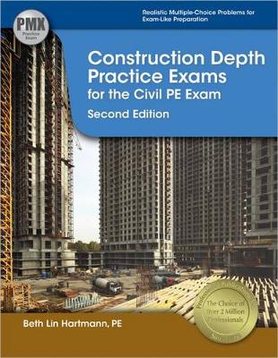 Book cover for Construction Depth Practice Exams for the Civil PE Exam