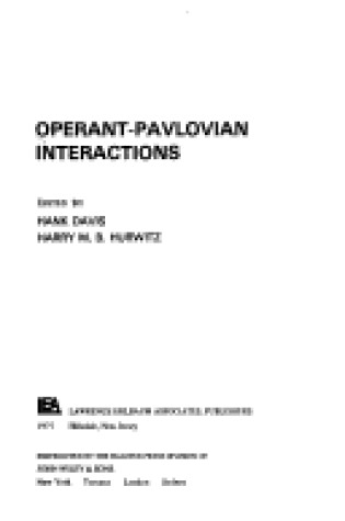 Cover of Operant-Pavlovian Interactions