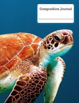 Book cover for Composition Journal - Sea Turtle Swimming (Wide Ruled)