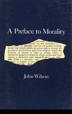 Book cover for A Preface to Morality