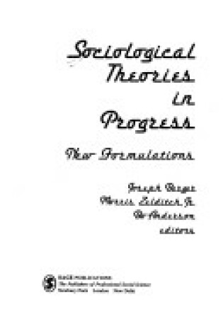 Cover of Sociological Theories in Progress