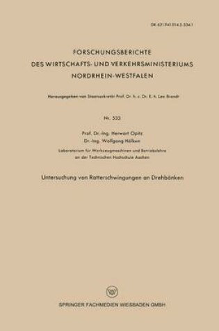 Cover of Untersuchung Von Ratterschwingungen an Drehbanken