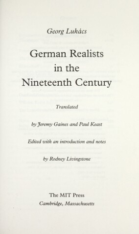 Book cover for German Realists in the Nineteenth Century