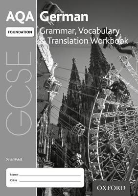 Book cover for AQA GCSE German Foundation Grammar, Vocabulary & Translation Workbook (Pack of 8)
