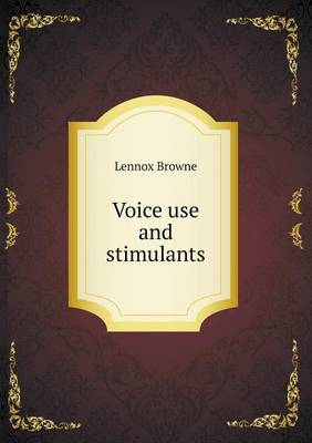 Book cover for Voice use and stimulants