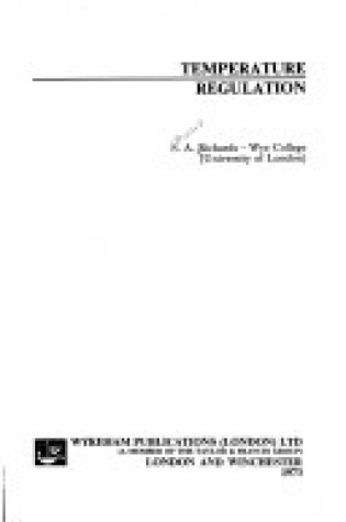 Cover of Temperature Regulation