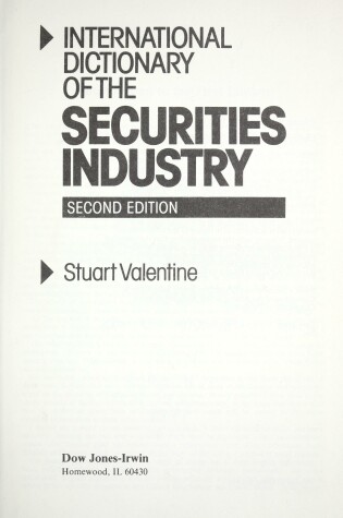 Cover of Int Dict Securities 2e