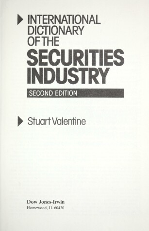 Book cover for Int Dict Securities 2e