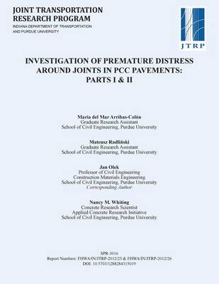 Book cover for Investigation of Premature Distress Around Joints in Pcc Pavements